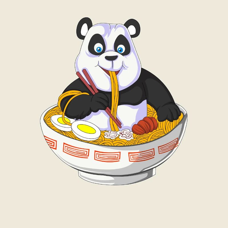 Panda Chef with Noodle Bowl Design