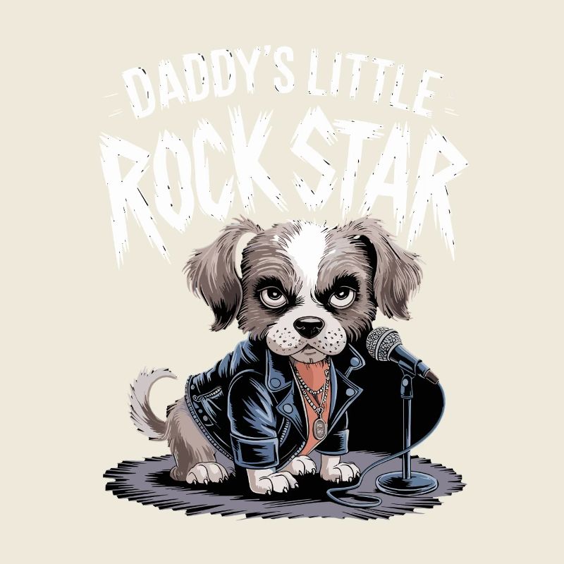 Canine with leather jacket