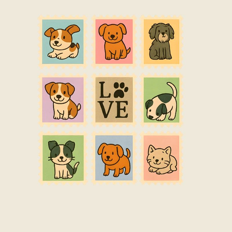 Adorable collection de chiots avec motif d’amour