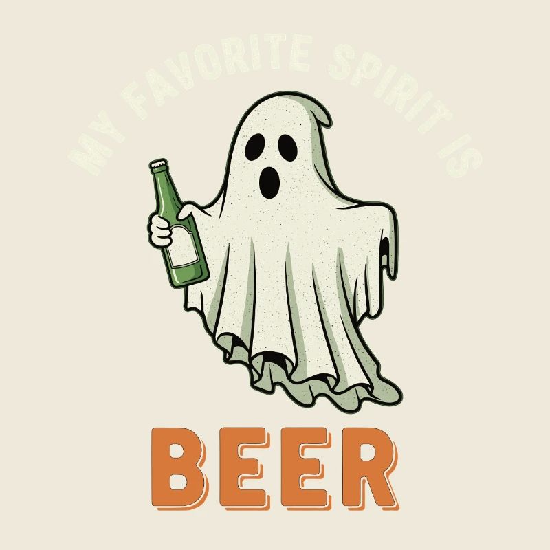 Humorous ghost drink print