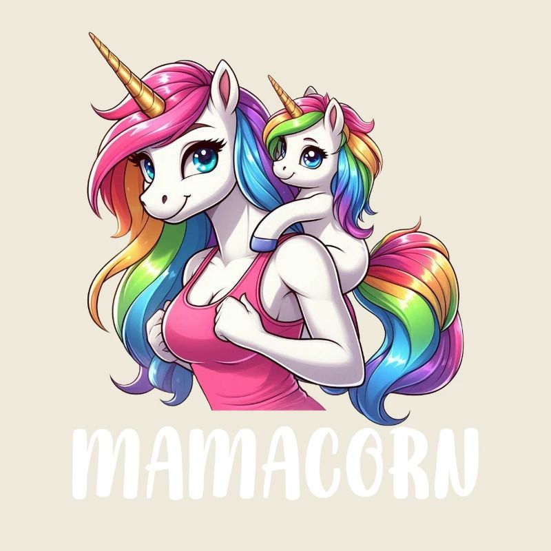 Mamacorn Mama Einhorn Mutter Damen Partnerlook