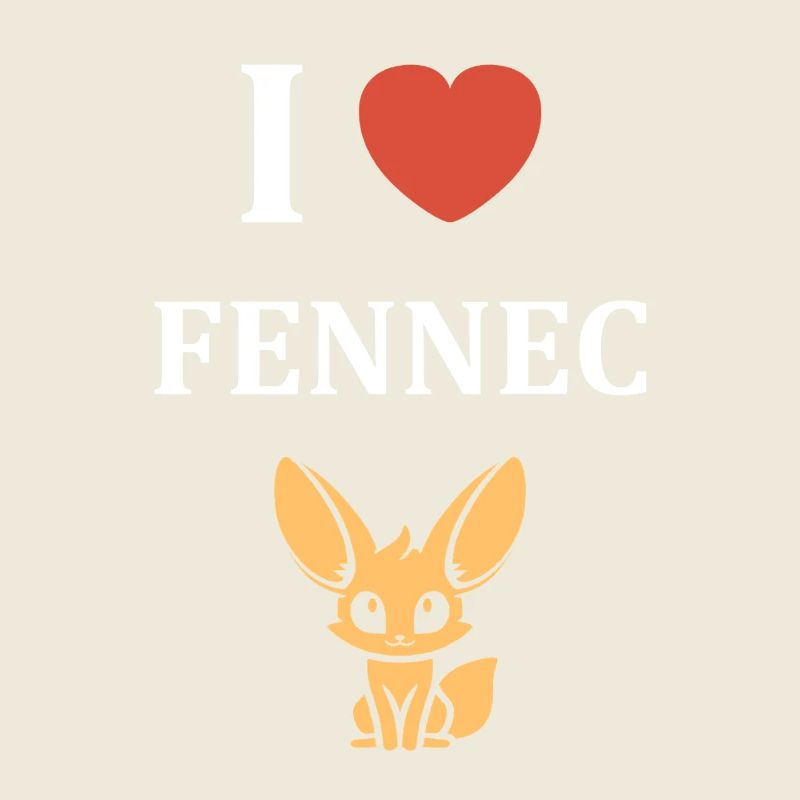 I Love Fennec Design Tee