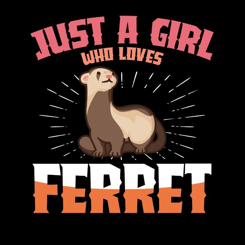 Nur ein Mädchen und ihr Frettchen