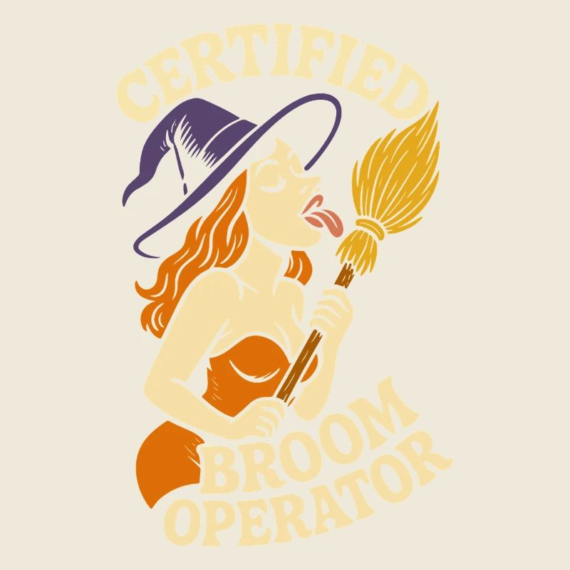 Certified Broom Operator Funny witch Halloween