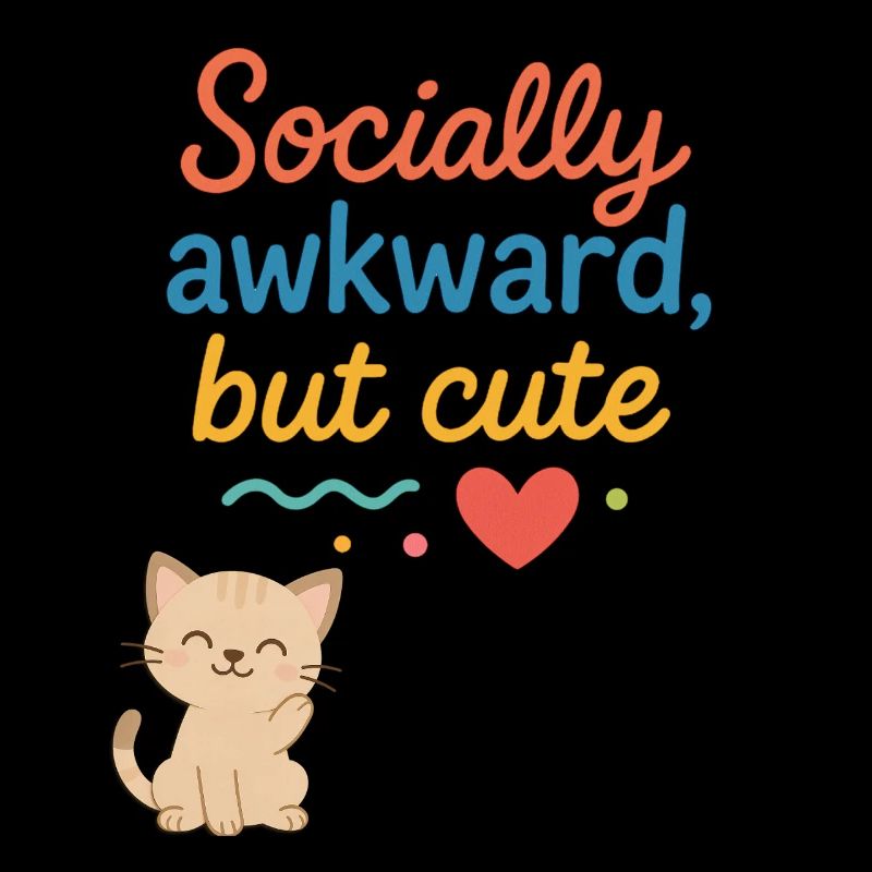 Conception sociale de chat maladroite mais mignonne