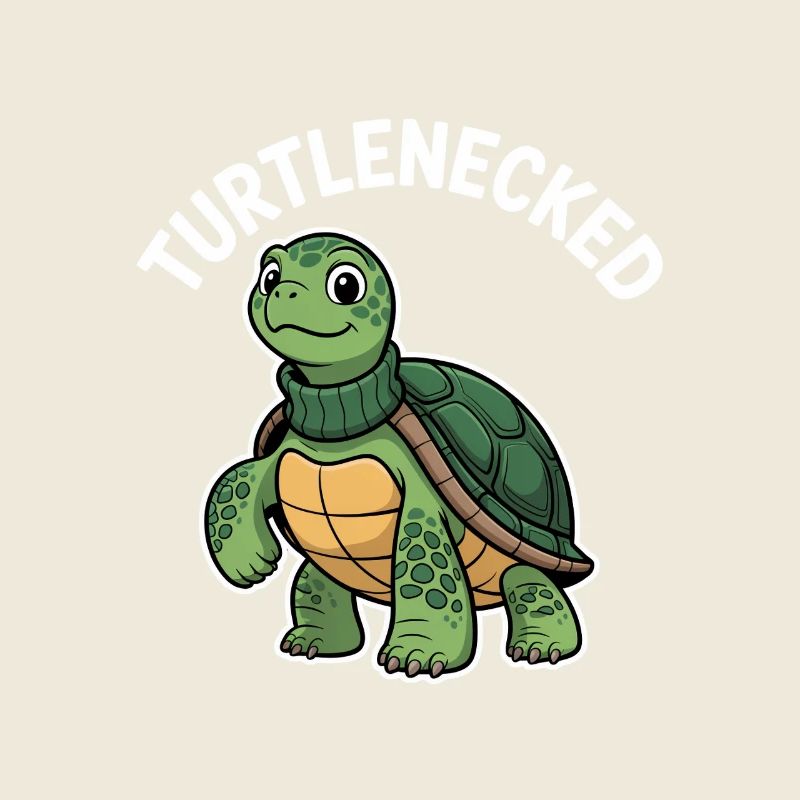 Turtlenecked funny turtle in turtleneck