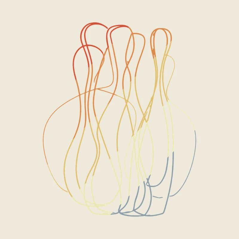 Bowling Pins Retro Look