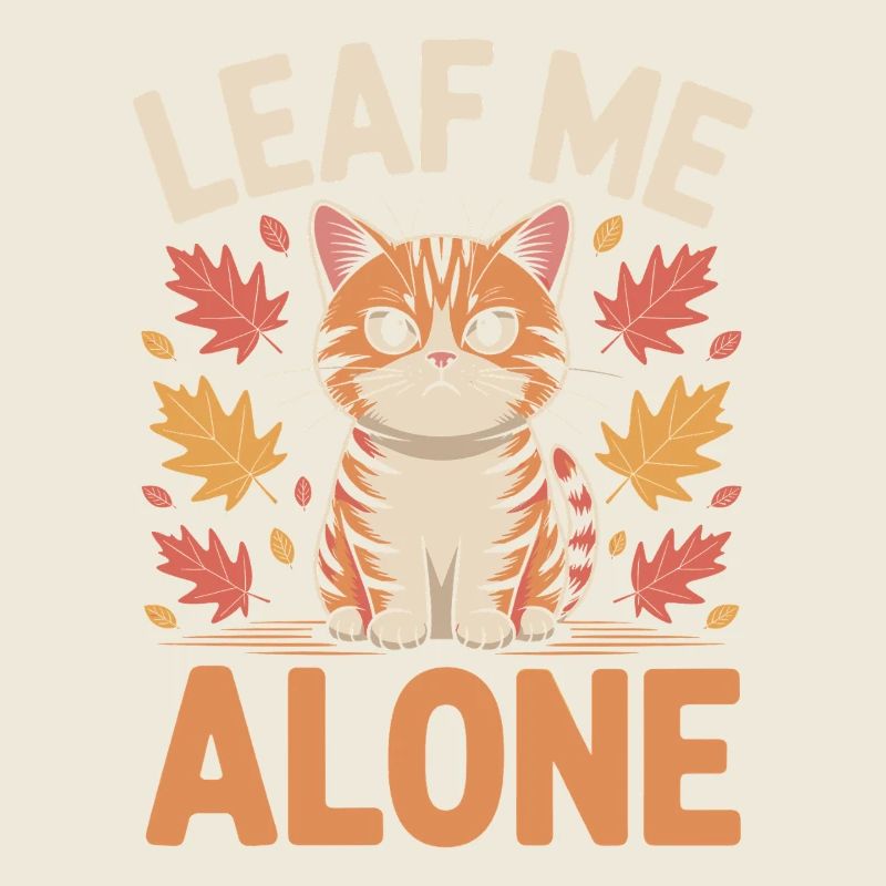 Chat Automne Drôle Laissez-moi tranquille