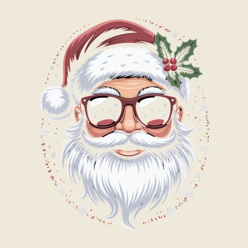 Hipster Santa with sunglasses