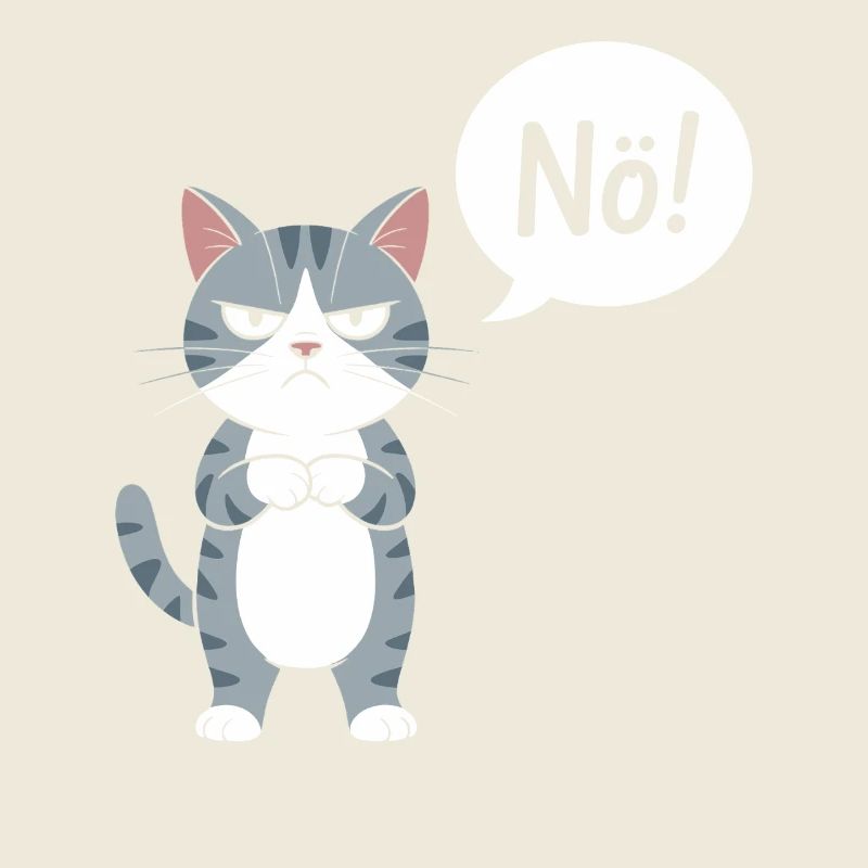 Non! Drôle de chat avec dicton