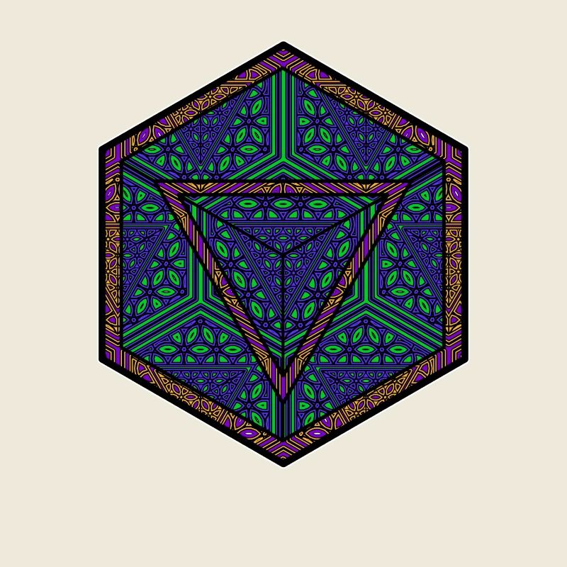 Mandala Kaléidoscope Motif Triangle Psychédélique