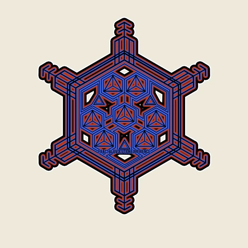 Expérience d’évolution fractale Motif hexagone étoile
