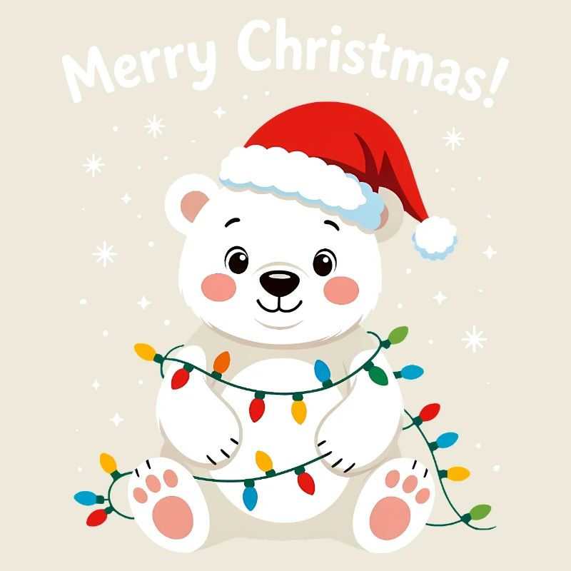 Ours polaire Noël Mignon Joyeux Noël Pôle Nord
