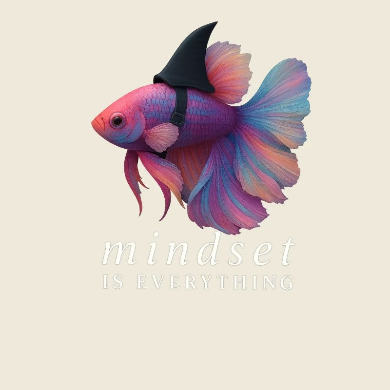 Mindset Fighting Fish Helm, Motivationsspruch