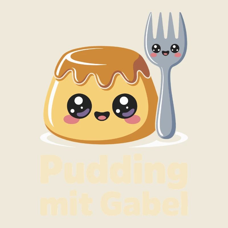Pudding with fork