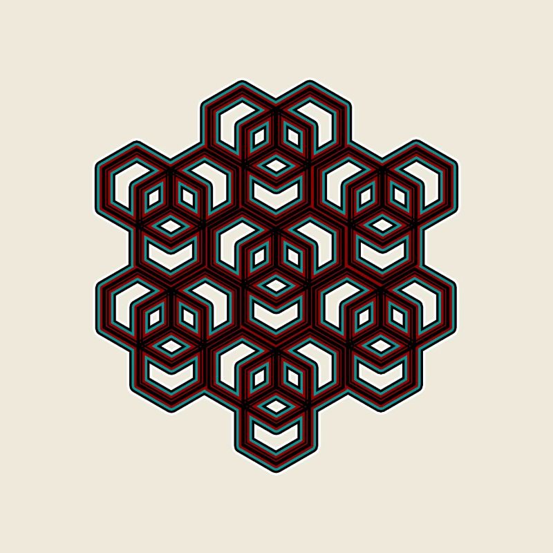 Festival Party Celebrate Geometric Cube Pattern