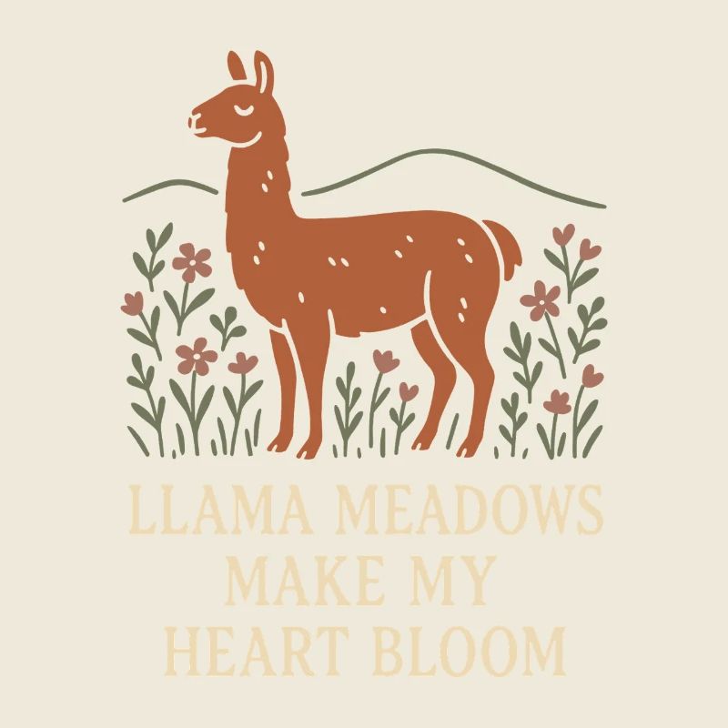 Cottagecore Lama Ästhetisches Süßes Nutztier