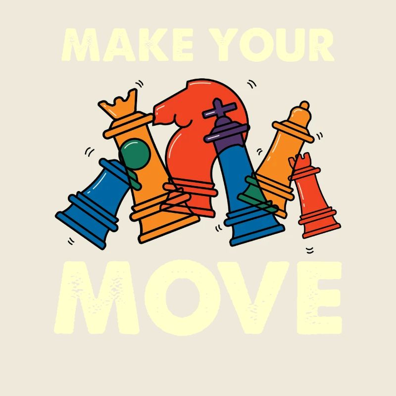 Make your move – colorful chess pieces