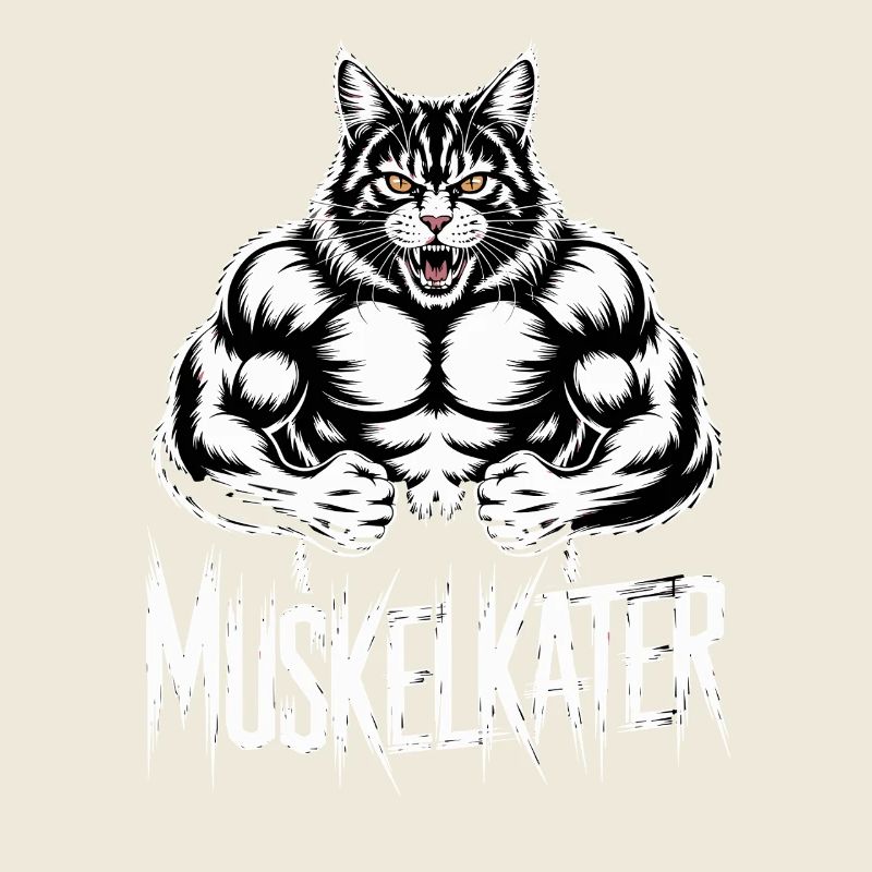 Muscular Sore Muscle Cartoon Cat