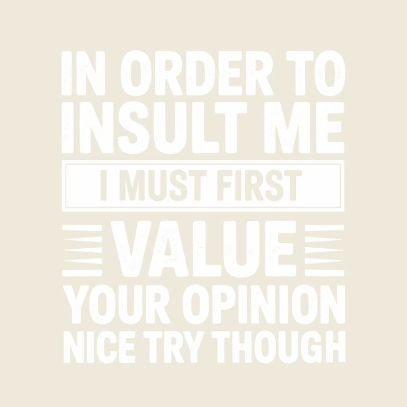 In Order To Insult Me I Must First Value 
