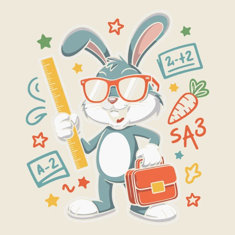 Math Bunny Glasses Suitcase