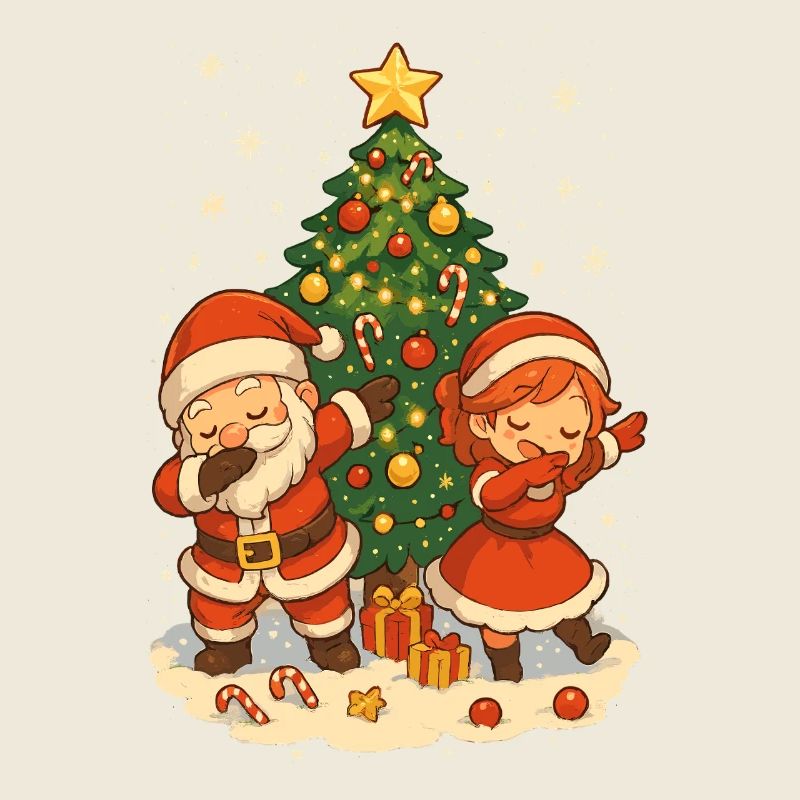 Dabbing Santa, Couple Shirt, Funny
