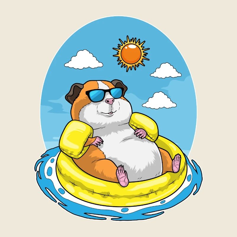 Natation de hamsters dans l’anneau d’été