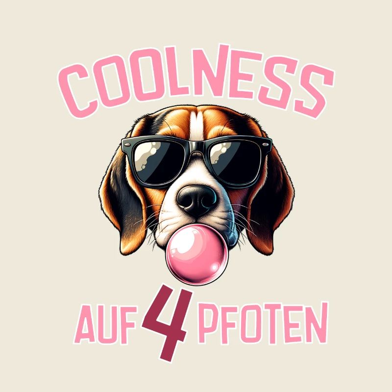 Chien Trouble à Bulles avec des lunettes de soleil