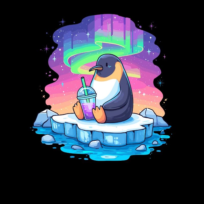 Pinguin am Polarlicht Drink