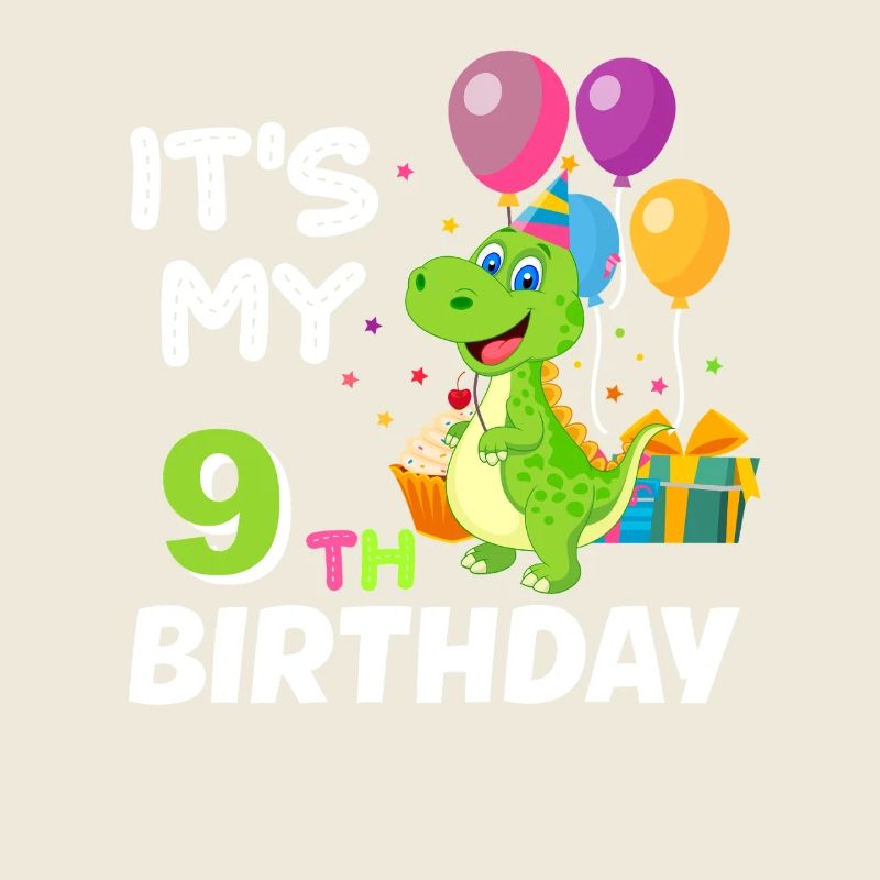 9. Geburtstag Junge Mädchen Dinosaurier neun Jahre