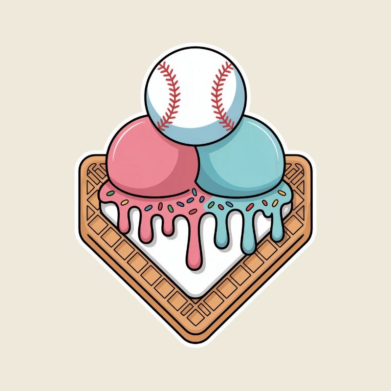Baseball Eiscreme Home Plate Sommerlaune