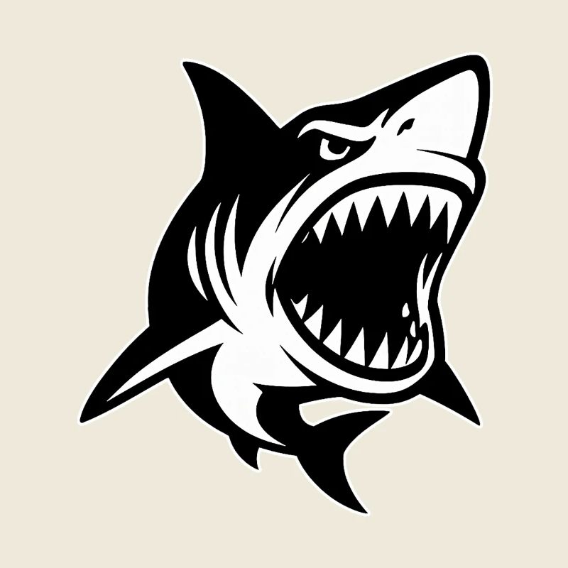 Shark with open mouth showing teeth