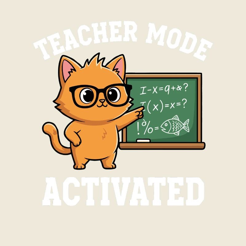 Mode professeur activé Chat enseignant Déclaration drôle