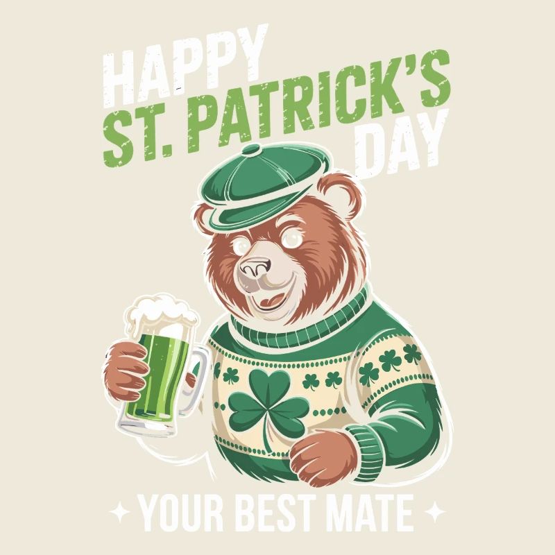 St Patrick's Bär mit Grünem Mantel