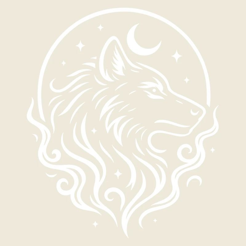 Rauhnächte Mystischer Wolf mit Mond