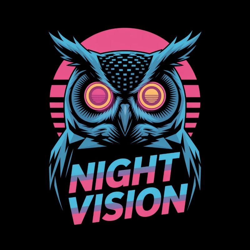 Night Vision Owl Retro Night Gaming