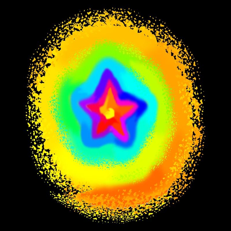 Rainbow Colors Colorful Gradient Star