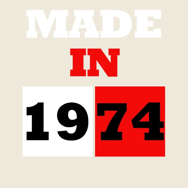 Made in 1974 Anniversaire Bold Block