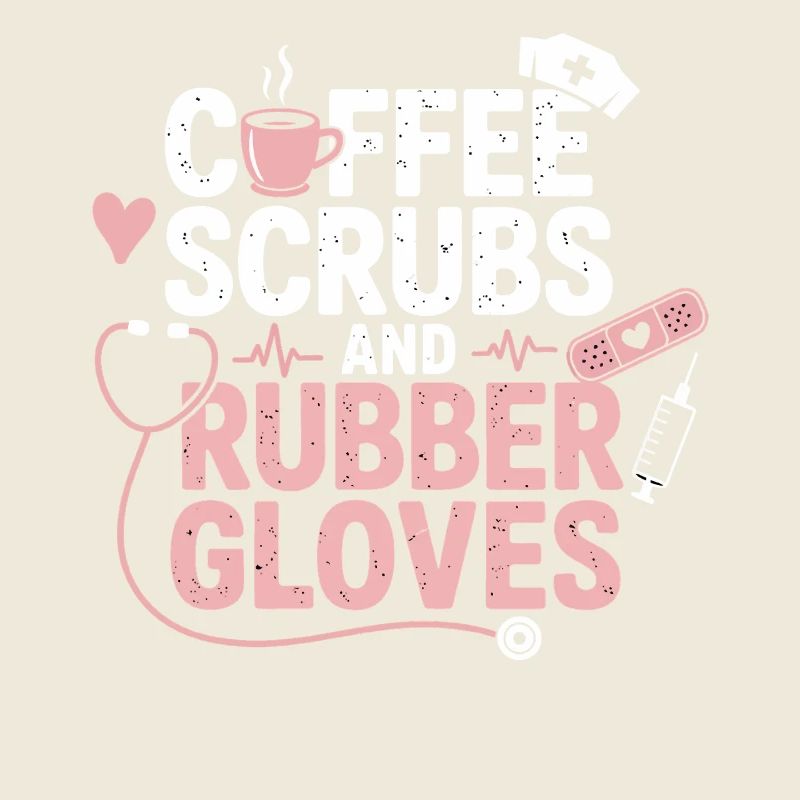 Coffee scrubs and rubber gloves