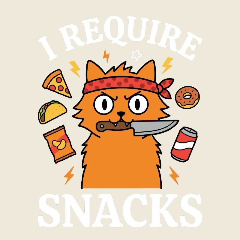 I Demand Snacks Funny Cat Lover Humor