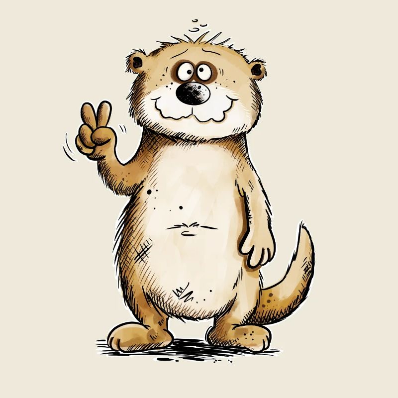 Conception du signe de paix de la loutre