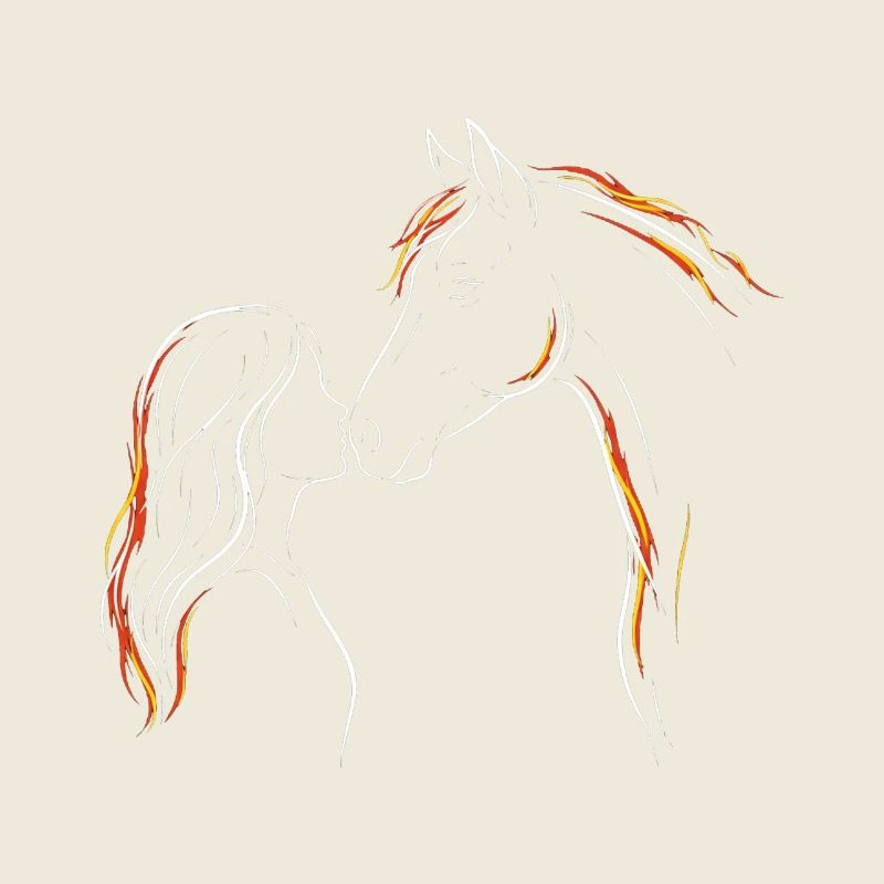 Pferdemädchen-Silhouette