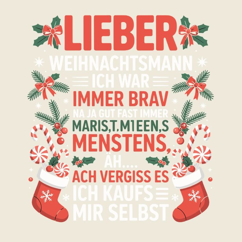 Weihnachtsmann Geschenk Spruch, ich kaufs selbst