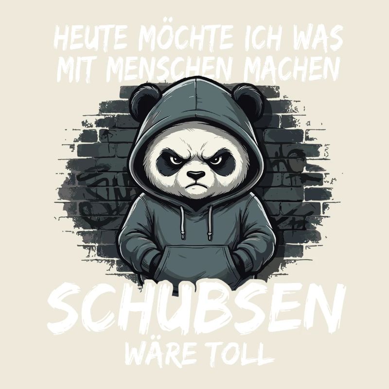 Grimmiger Panda – Sarkastisches Schubsen