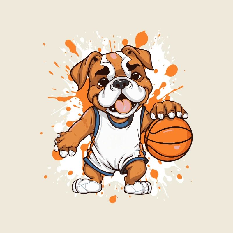 Bouledogue du basket-ball au sprint