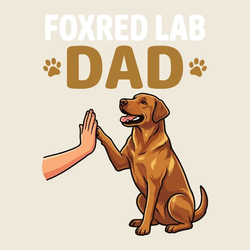 Papa Labrador roux – Design « High Five Dog Dad »