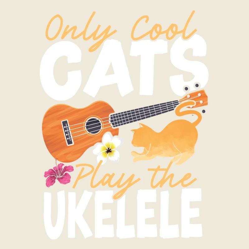 Hawaiian Ukulele Uke Cat Only Cool