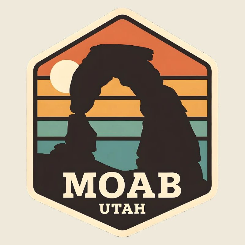 Moab Utah Desert Archway Retro Sunset 