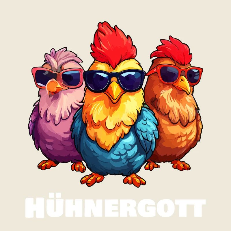 Lustige Hühner Hühnergott