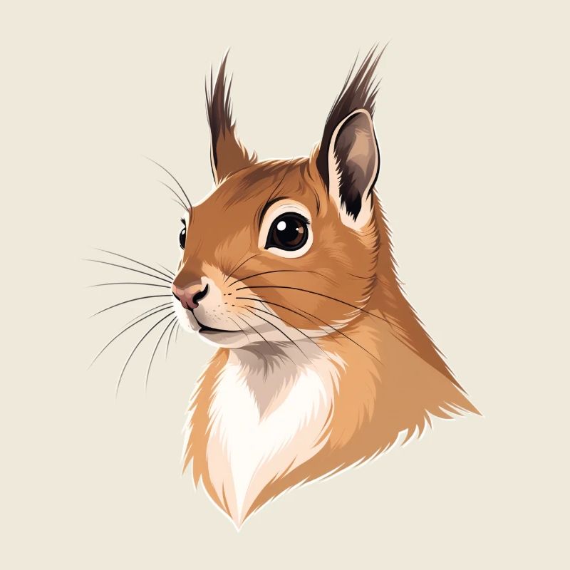 Illustrated Squirrel Head